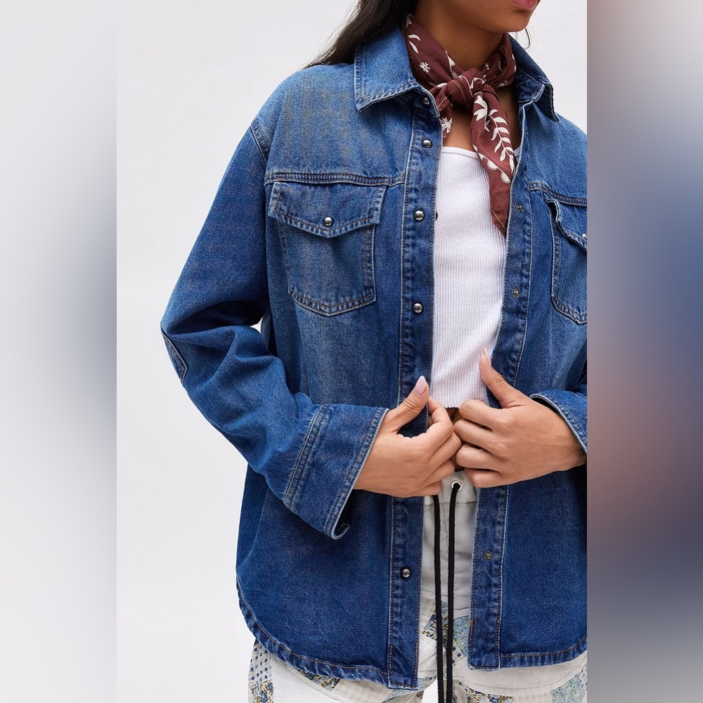 BDG Classic Blue Denim Oversized Shirt Jacket -XS